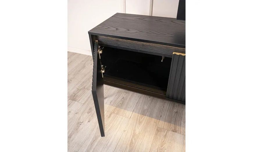Тумба ТВ 4д Trend черный с подсветкой TR-06 682273 фото