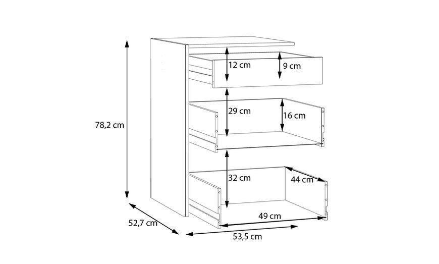 Комод внутрішній 3ш Fittio SHMC352 до шаф 1,2-2 м 2147517989 фото